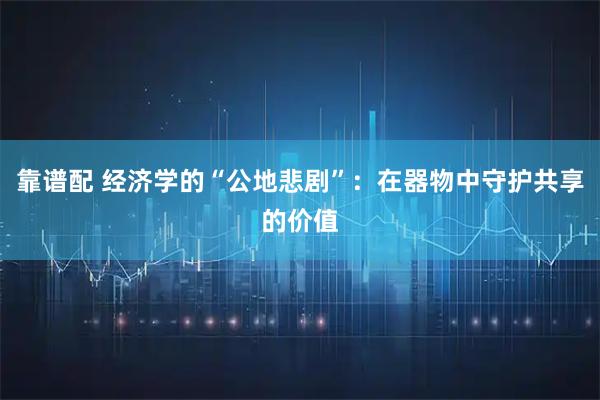 靠谱配 经济学的“公地悲剧”：在器物中守护共享的价值